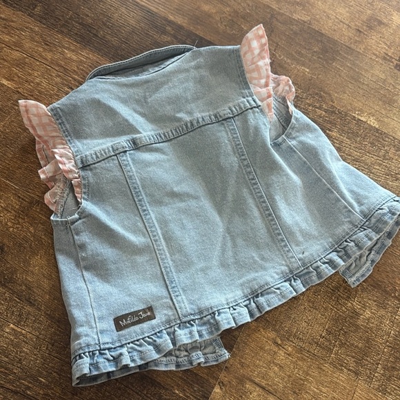 Matilda Jane Enchanted Garden Genius Denim Vest Size 4 - Picture 6 of 7